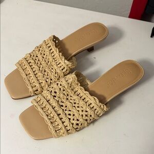 Splendid Beige Braided Slide Sandals